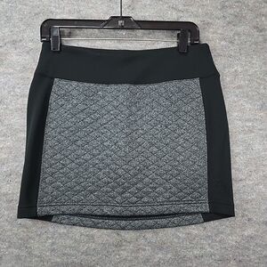 Smartwool Diamond Peak Quilted Merino Wool Mini Skirt Black Gray Womens sz S